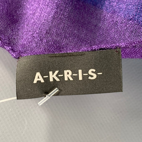 AKRIS Multi Color Stripe Color Block Silk Blend Scarf