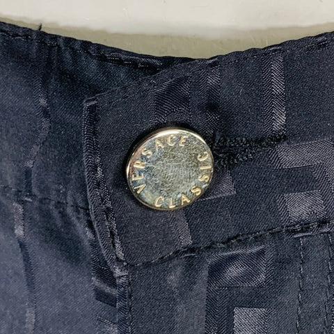 VERSACE CLASSIC Size 38 Black Jacquard Cotton Blend Jean Cut Casual Pants