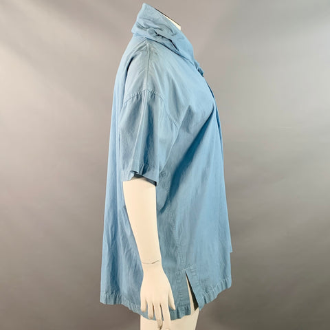 COMME des GARCONS Size XXL Blue Cotton Shawl Collar Casual Top
