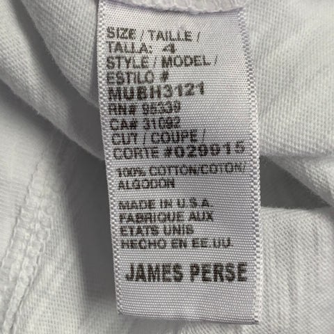 JAMES PERSE Size XL White Cotton Crew Neck Long Sleeve T-shirt