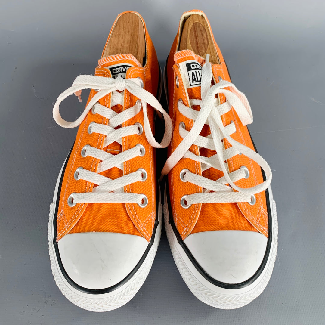 CONVERSE Size 7 Orange Canvas Low Top Lace-Up Sneakers