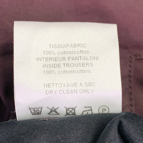 LANVIN Size 32 Burgundy Cotton Ankle Zip Flat Front Dress Pants