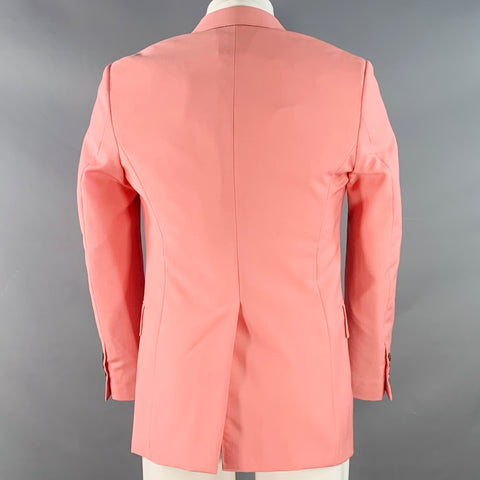 ALEXANDER MCQUEEN Size 40 Pink Wool Mohair Slim Fit Single Breasted Sport Coat
