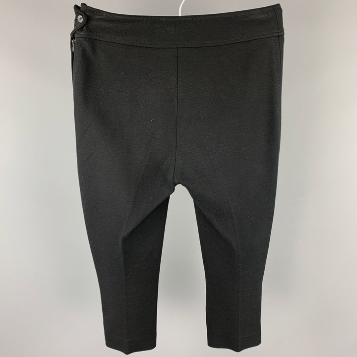 PAUL SMITH Size 4 Black Jersey Cropped Leggings