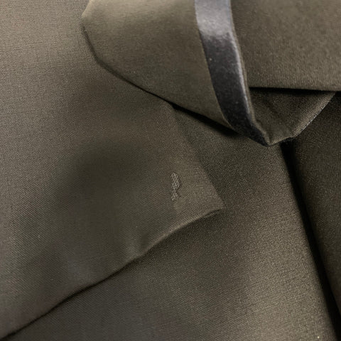 FENDI Chest Size 40 Black Navy Solid Wool Shawl Collar Sport Coat