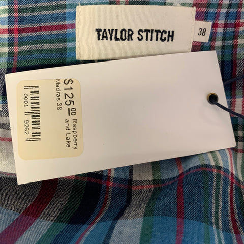 TAYLOR STITCH Size S Blue Multi-Color Plaid Cotton Button Down Long Sleeve Shirt