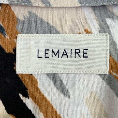 LEMAIRE Size XXL Multi Color Abstract Viscose One Pocket Short Sleeve Shirt