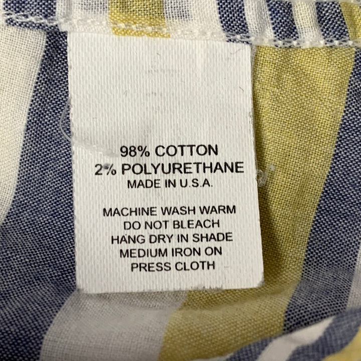GITMAN BROS VINTAGE Size M White Grey Yellow Plaid One Pocket Long Sleeve Shirt