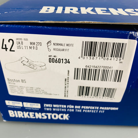 BIRKENSTOCK Size 9 White Leather Slip On Sandals