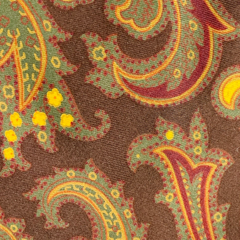 WILKES BASHFORD Brown Multi Color Paisley Silk Tie
