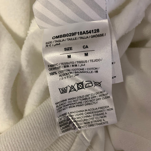 OFF-WHITE Size M Cream Logo Cotton Hoodie Sweatshirt