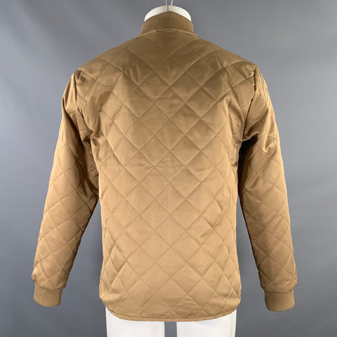 CIVIL SOCIETY Chest Size M Brown Quilted Polyester Bomber Jacket