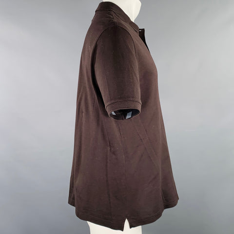 BOTTEGA VENETA Spring 2020 Size M Brown Cotton Buttoned Polo