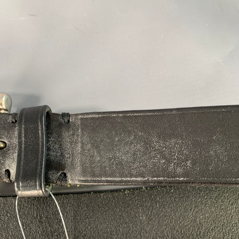 COACH Size M Black Silver Leather Belt