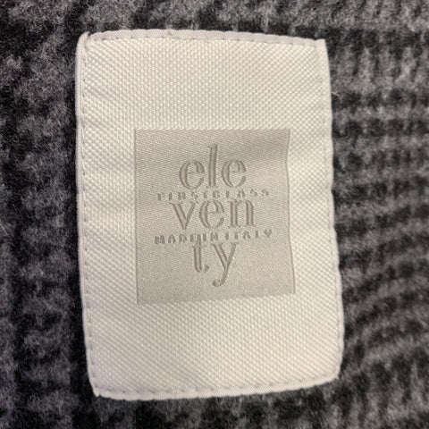 ELEVENTY Size 36 Grey Black Glenplaid Wool Blend Coat