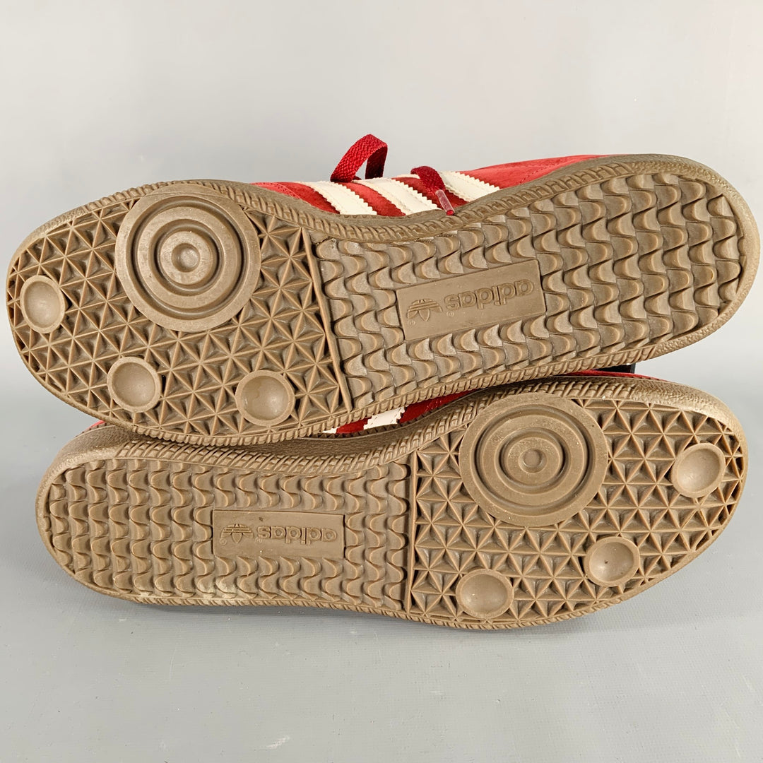 ADIDAS Size 10.5 Red White Stripe Suede Low Top Sneakers – Sui Generis  Designer Consignment