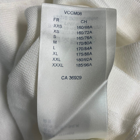 LOUIS VUITTON Size L FW21 -End Goal- White Black Cotton LV Crew Neck T-shirt