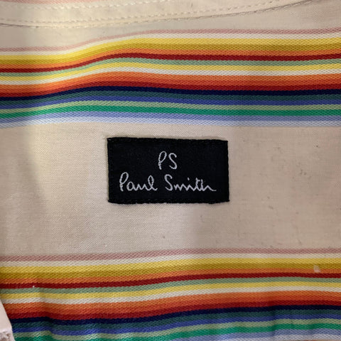 PAUL SMITH Size L Pink Blue & Green Mixed Patterns Cotton Long Sleeve Shirt