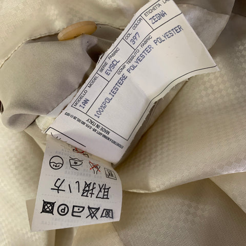 ERMENEGILDO ZEGNA Cream Acetate & Curpo Button Up Jacket