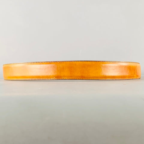 MAGNANNI Size 38 Tan Silver Leather Belt