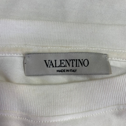 VALENTINO Size XL White Cotton Crew Neck T-shirt