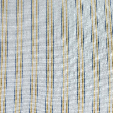 BRIONI Size M Yellow Blue White Stripe Cotton One Pocket Long Sleeve Shirt
