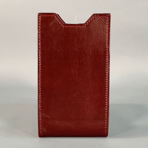 BRIONI One Size Burgundy Leather Alligator Trim iPhone Case Bag