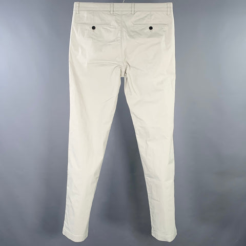 THEORY Size 32 Zaine Grey Cotton Blend Flat Front Casual Pants