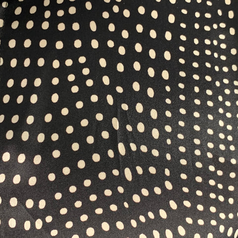 SAINT LAURENT Size M Black White Polka Dot Silk Hidden Buttons Long Sleeve Shirt