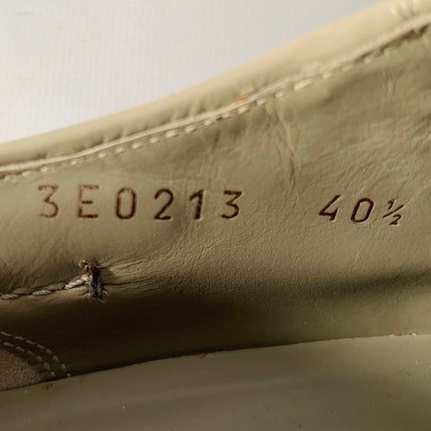 PRADA Chaussures à lacets en cuir perforé gris marron Taille 7.5