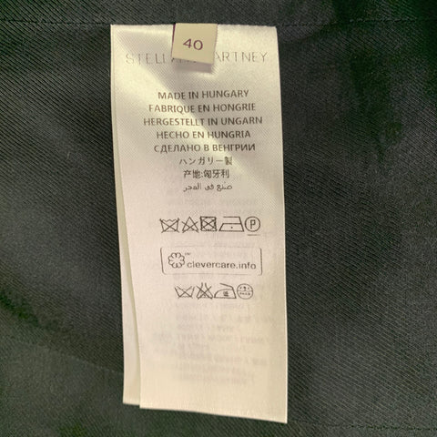 STELLA McCARTNEY Size 4 Black Wool Blend Peak Lapel Single Button Jacket Blazer