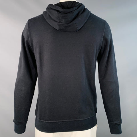 FENDI Size L Black White Yellow Insect Applique Cotton Hoodie Sweatshirt