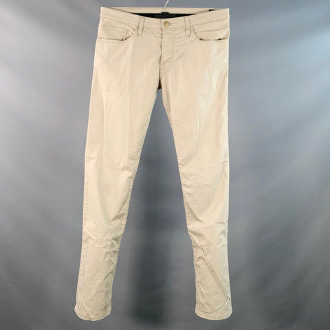 EMPORIO ARMANI Size 33 Beige Cotton Blend Slim Straight Button Fly Casual Pants