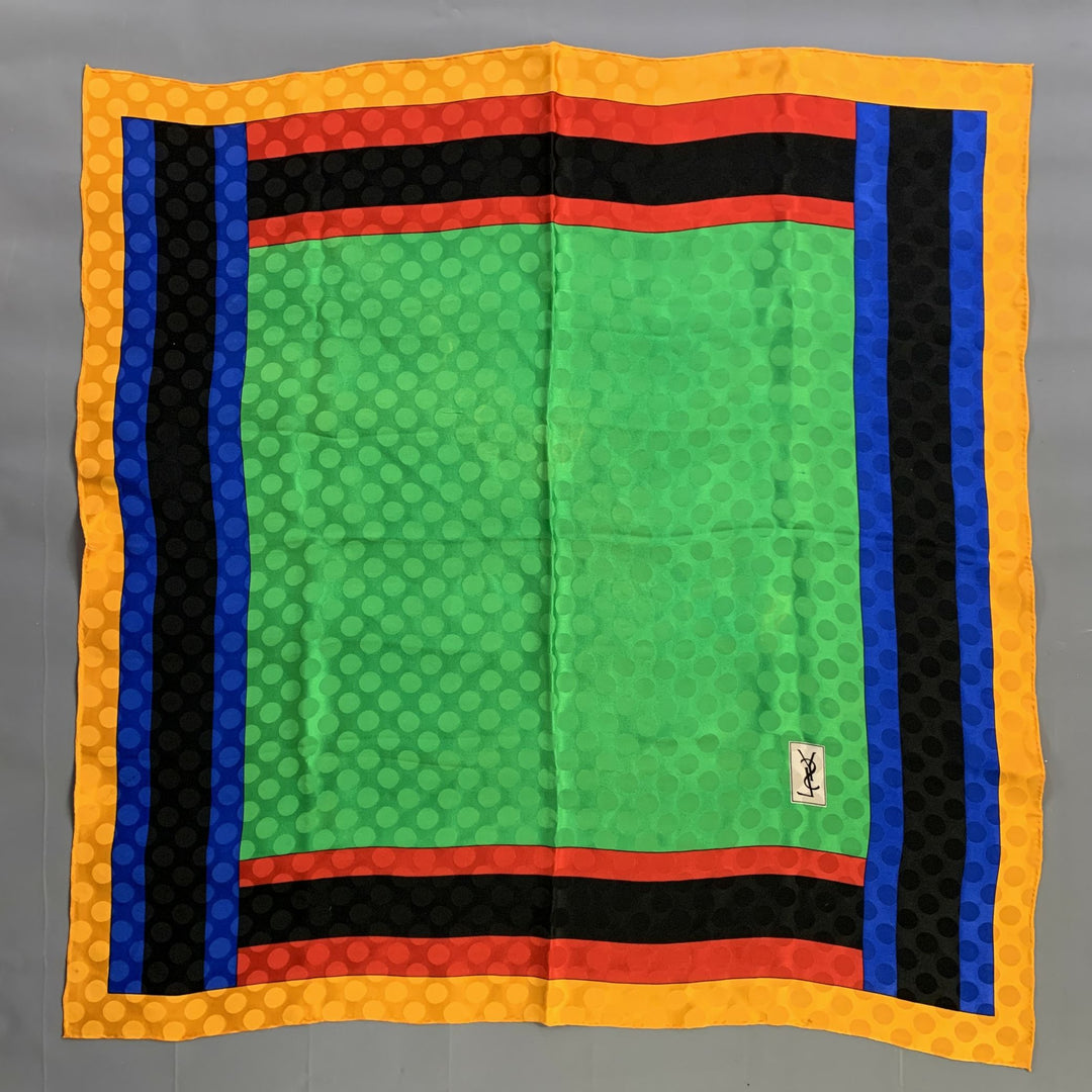 YVES SAINT LAURENT Multi-Color Mixed Pattern Scarves