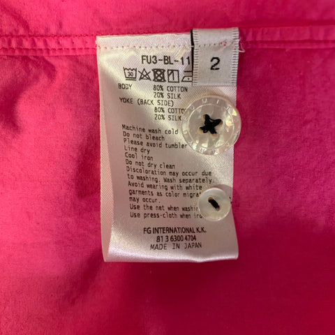 FUMITO GANRYU Size M Pink Cotton Silk Button Up Long Sleeve Shirt