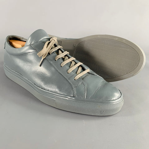 COMMON PROJECTS Size 10 Grey Leather Low Top Sneakers