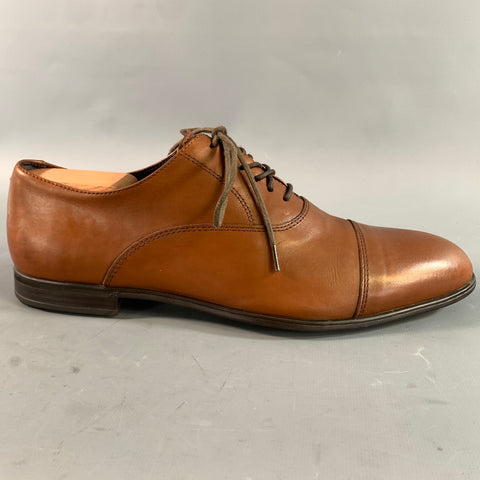 SAKS FIFTH AVENUE Size 7 Brown 40778 7 Leather Cap Toe Lace Up Shoes