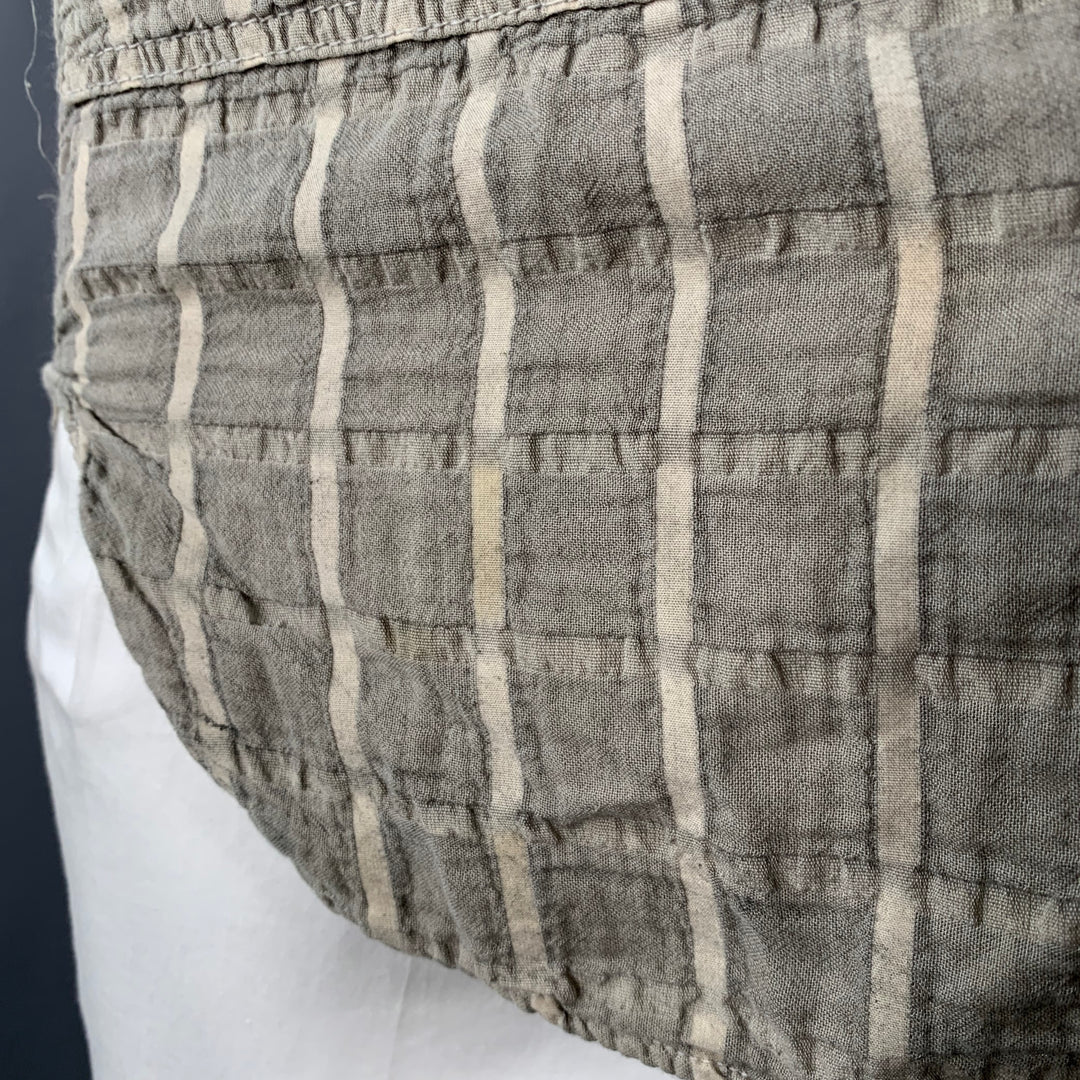 TENDER CO. Size L Grey Window Pane Cotton Patch Pockets Long Sleeve Shirt