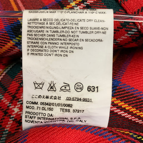 Chemise à manches longues boutonnée en laine à carreaux multicolores rouges DSQUARED2 Taille 38