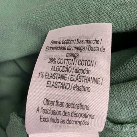 LACOSTE Size M Green Cotton Loose Fit  Large Patch Polo