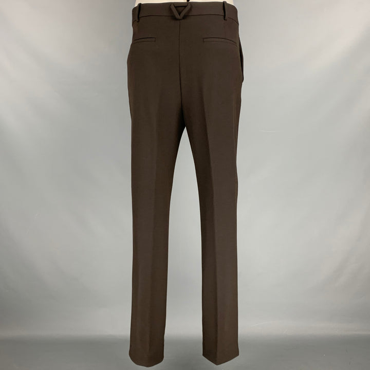 BOTTEGA VENETA Size 34 Fall 2020 Brown Wool Blend Twill Zip Fly Dress Pants