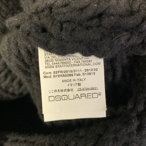 DSQUARED2 Size M Black Wool Knit Toggle Closure Sweater
