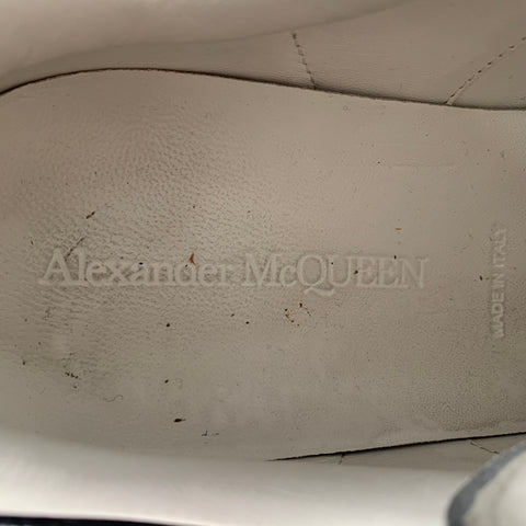 ALEXANDER MCQUEEN Size 10 White Black Leather Sneakers