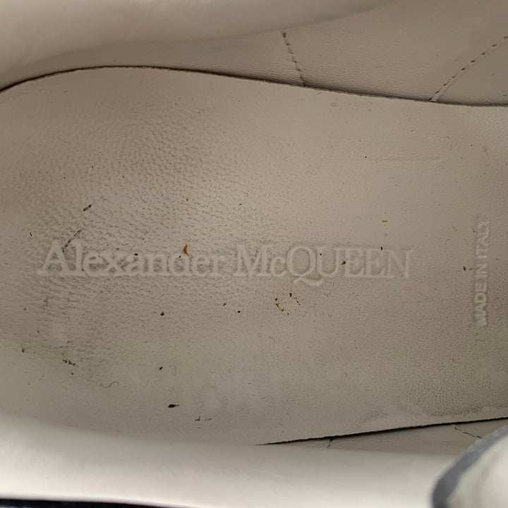 ALEXANDER MCQUEEN Size 10 White Black Leather Sneakers