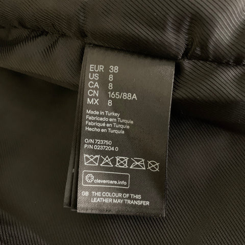 ALEXANDER WANG Size 8 Black Leather Quilted Puffer Moto Racer Jacket