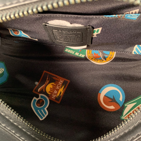 Trousse de toilette zippée en cuir noir taille unique COACH
