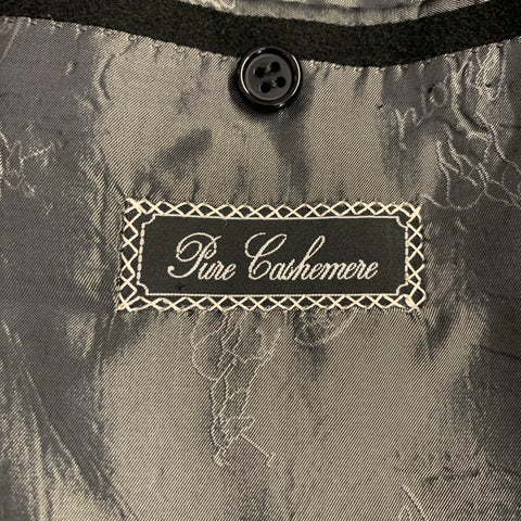 BRIONI Size 44 Black Cashmere Single Breasted Coat