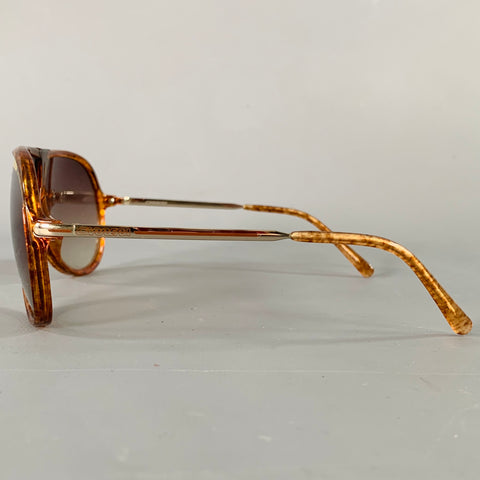 CARRERA Brown Gold Mixed Materials Acetate Metal Sunglasses