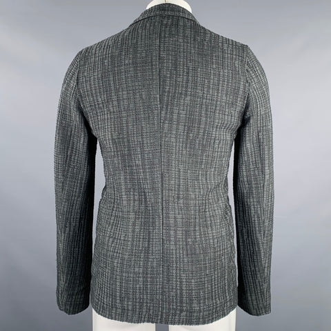 EMPORIO ARMANI Size 34 Grey Charcoal Jacquard Polyamide Blend Sport Coat