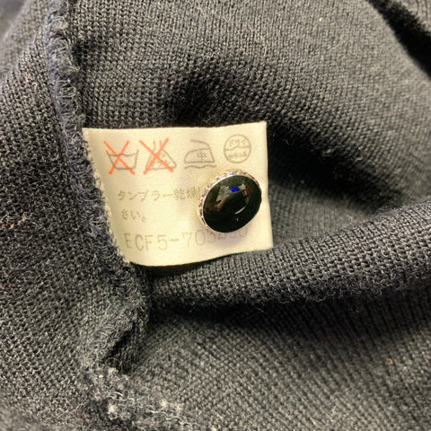 COURREGES Size S Black Red Wool Henley Pullover